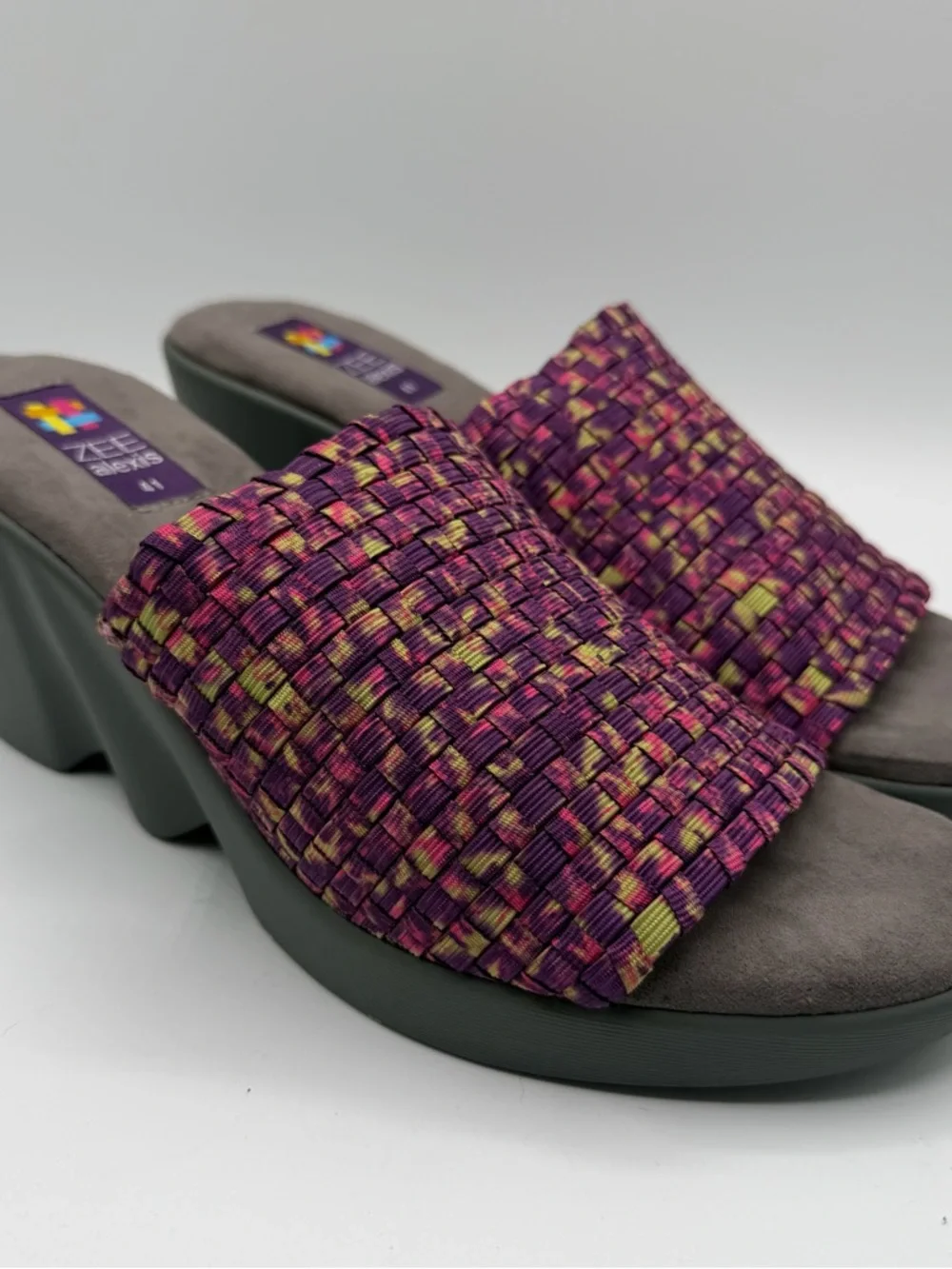 Zee Alexis Woven Platform Wedge Slide Sandals Womens EU 41 US 10 Multicolor